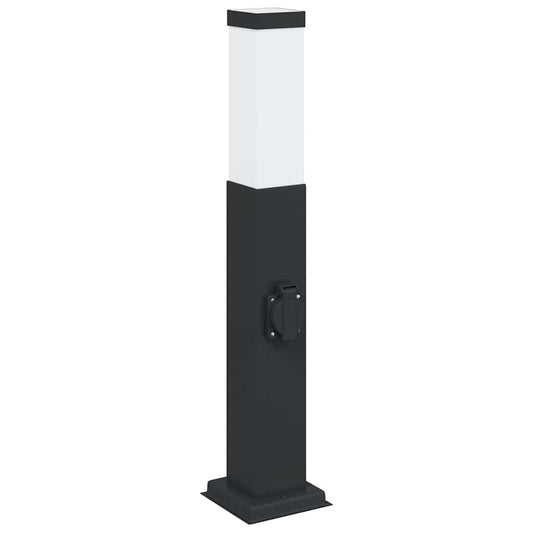 vidaXL Bollard Light with Outlet 50 cm Black IP44