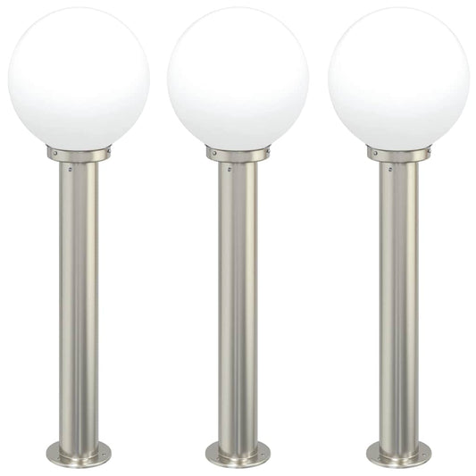 vidaXL Bollard Lights 3 pcs 80 cm Stainless Steel IP44