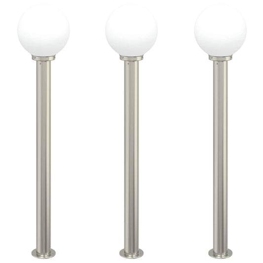 vidaXL Bollard Lights 3 pcs 120 cm Stainless Steel IP44