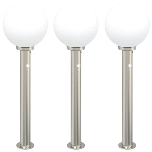 vidaXL Bollard Lights with Sensor 3 pcs 80 cm Stainless Steel IP44
