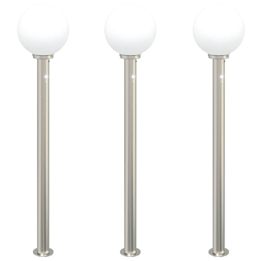 vidaXL Bollard Lights with Sensor 3 pcs 120 cm Stainless Steel IP44