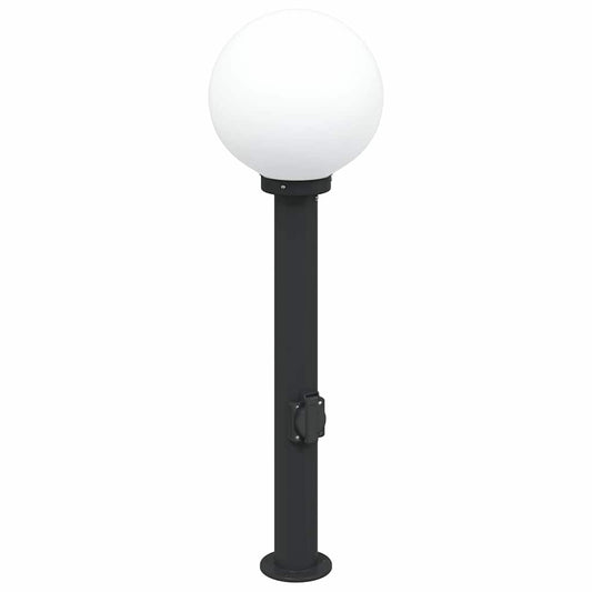 vidaXL Bollard Light with Outlet 80 cm Black IP44