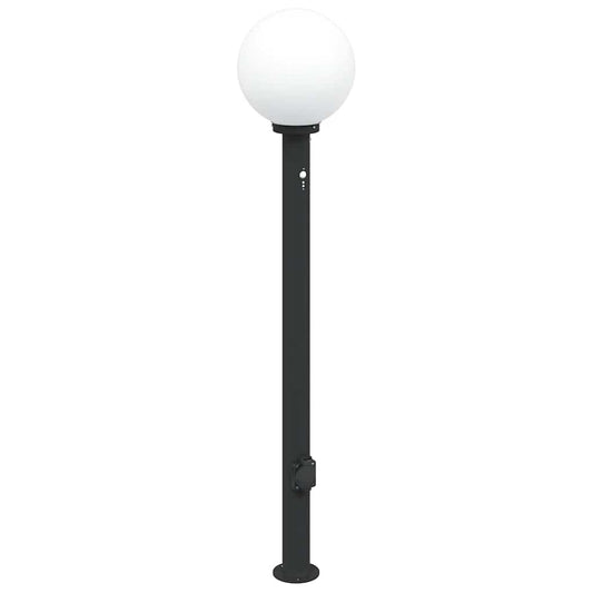 vidaXL Bollard Light with Sensor&Outlet 120 cm Black IP44