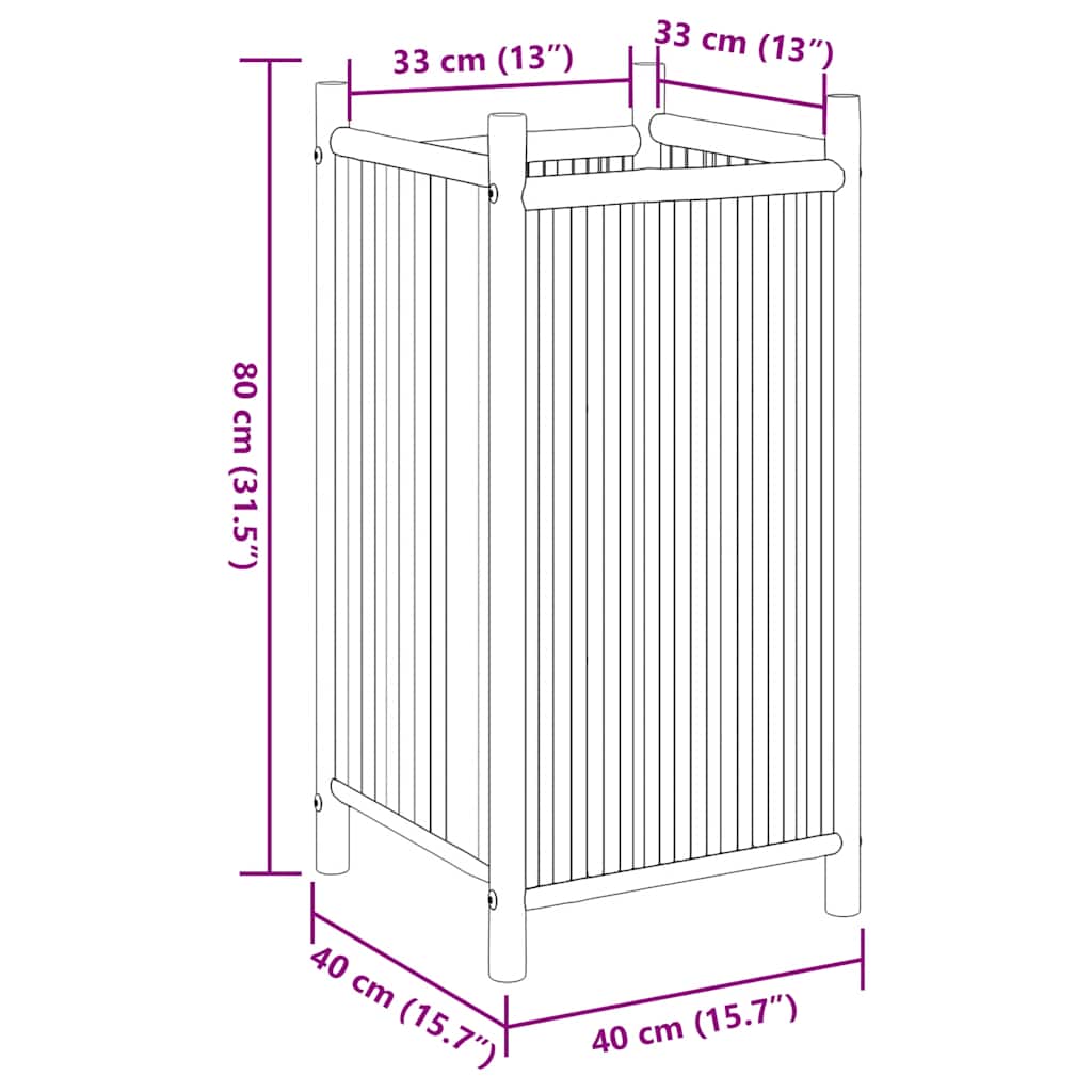 vidaXL Planter 40x40x80 cm Bamboo