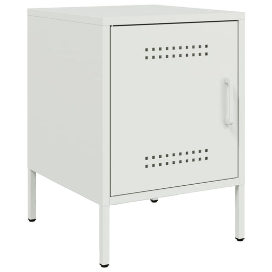 vidaXL Bedside Cabinet White 36x39x50,5 cm Steel
