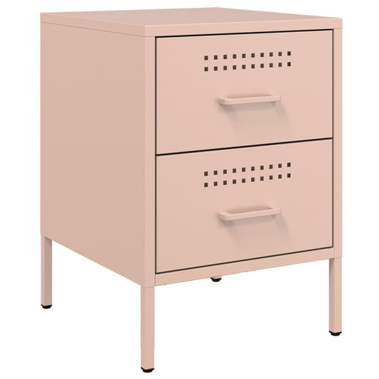 vidaXL Bedside Cabinet Pink 36x39x50.5 cm Steel
