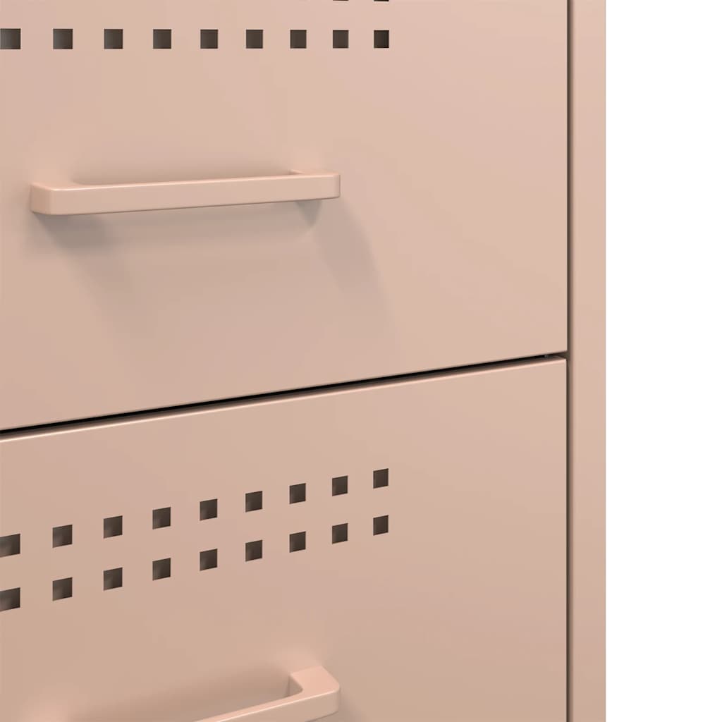 vidaXL Bedside Cabinets 2 pcs Pink 36x39x50,5 cm Steel