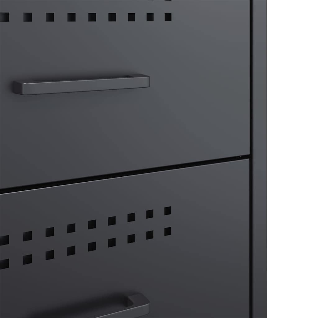 vidaXL Bedside Cabinets 2 pcs Anthracite 36x39x50.5 cm Steel