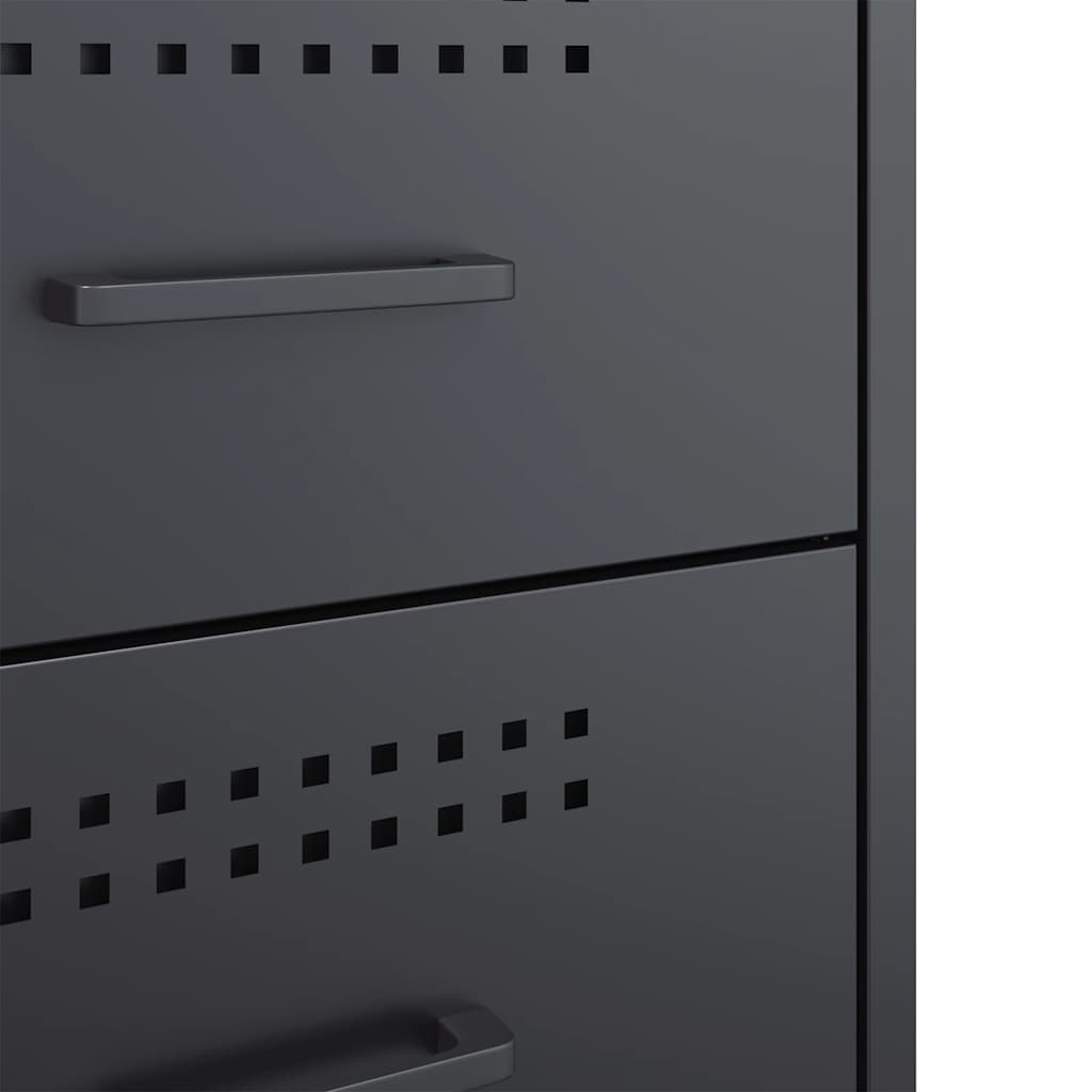 vidaXL Bedside Cabinets 2 pcs Anthracite 36x39x50,5 cm Steel