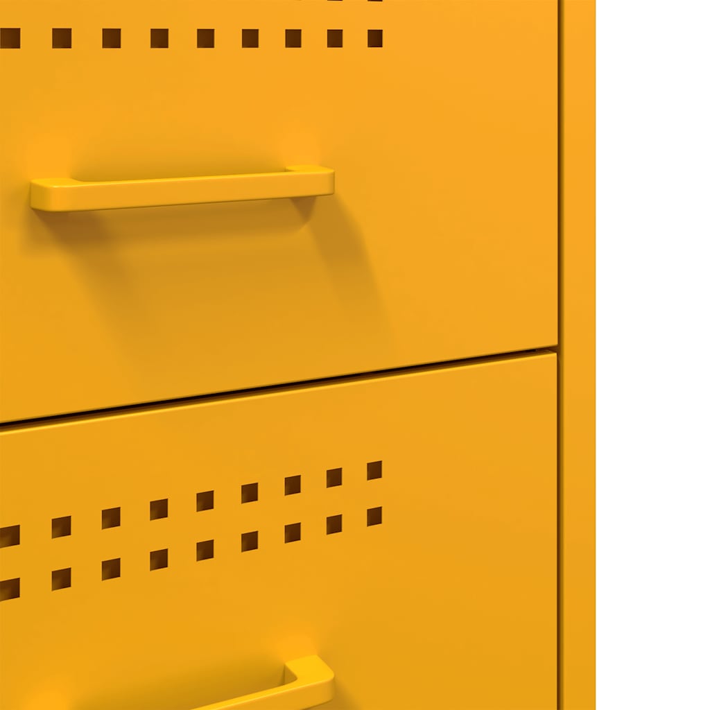 vidaXL Bedside Cabinets 2 pcs Mustard Yellow 36x39x50,5 cm Steel