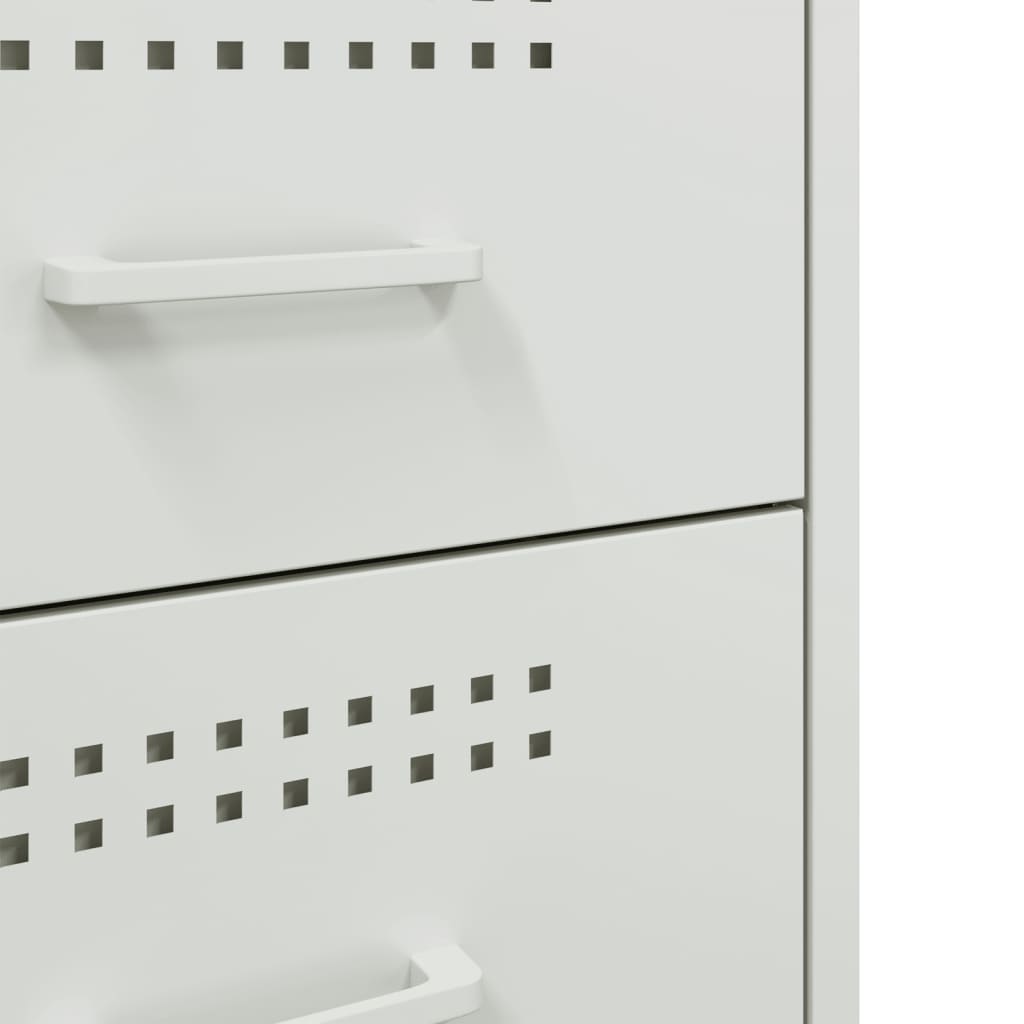 vidaXL Bedside Cabinets 2 pcs White 36x39x50.5 cm Steel