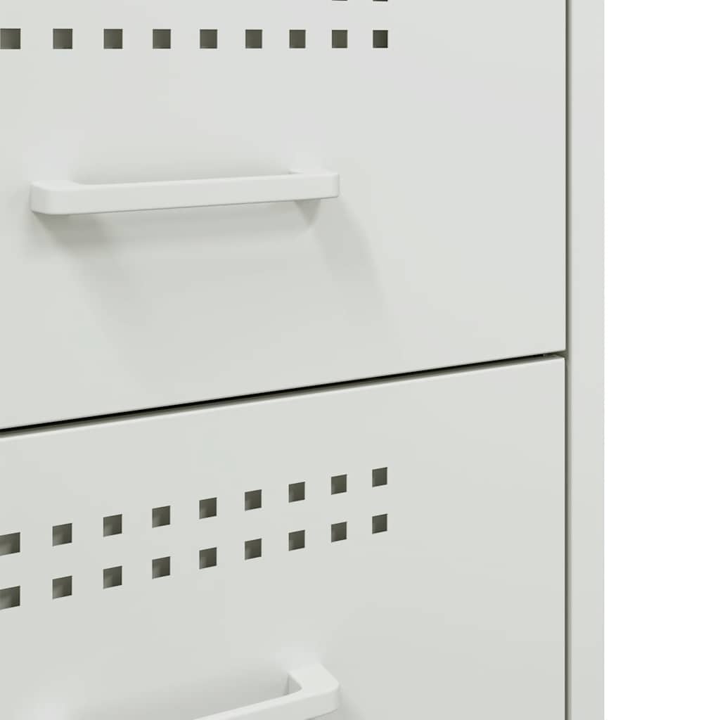 vidaXL Bedside Cabinets 2 pcs White 36x39x50,5 cm Steel