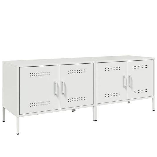 vidaXL 2 Piece TV Cabinet Set White 68x39x50,5 cm Steel