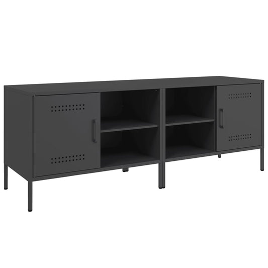 vidaXL 2 Piece TV Cabinet Set Black 68x39x50,5 cm Steel