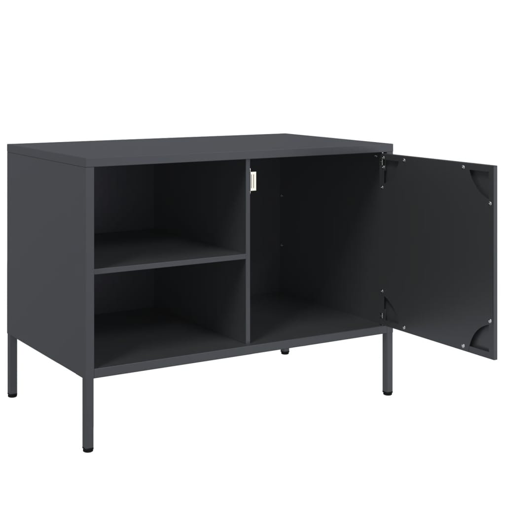 vidaXL 2 Piece TV Cabinet Set Anthracite 68x39x50,5 cm Steel