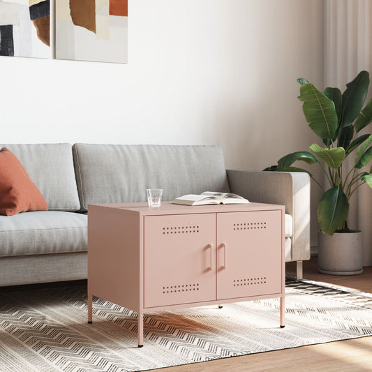 vidaXL Coffee Table Pink 68x50x50,5 cm Steel