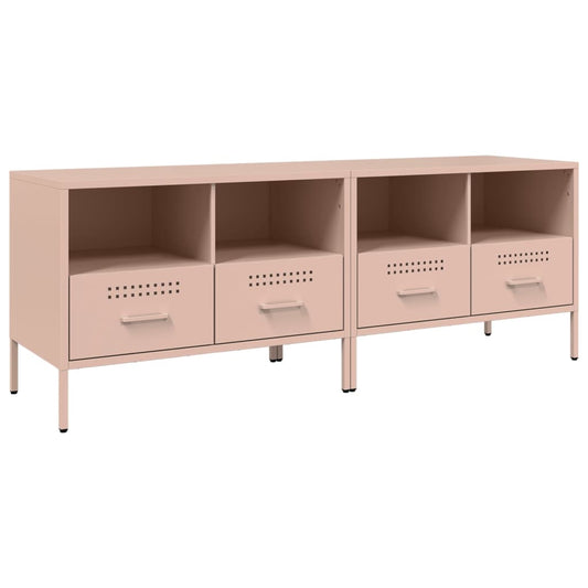 vidaXL 2 Piece TV Cabinet Set Pink 68x39x50,5 cm Steel