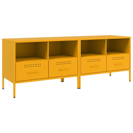 vidaXL 2 Piece TV Cabinet Set Mustard Yellow 68x39x50,5 cm Steel