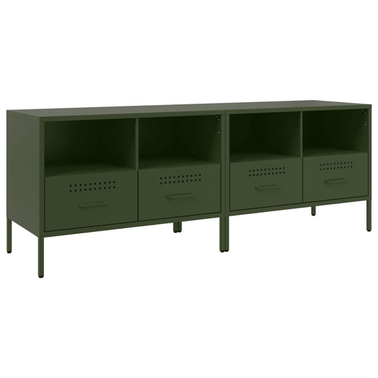 vidaXL 2 Piece TV Cabinet Set Olive Green 68x39x50,5 cm Steel