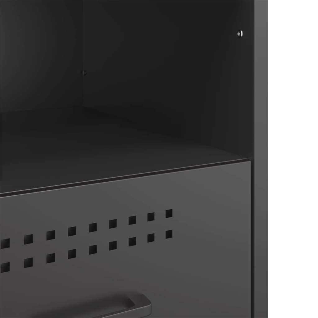 vidaXL Bedside Cabinets 2 pcs Black 36x39x50,5 cm Steel