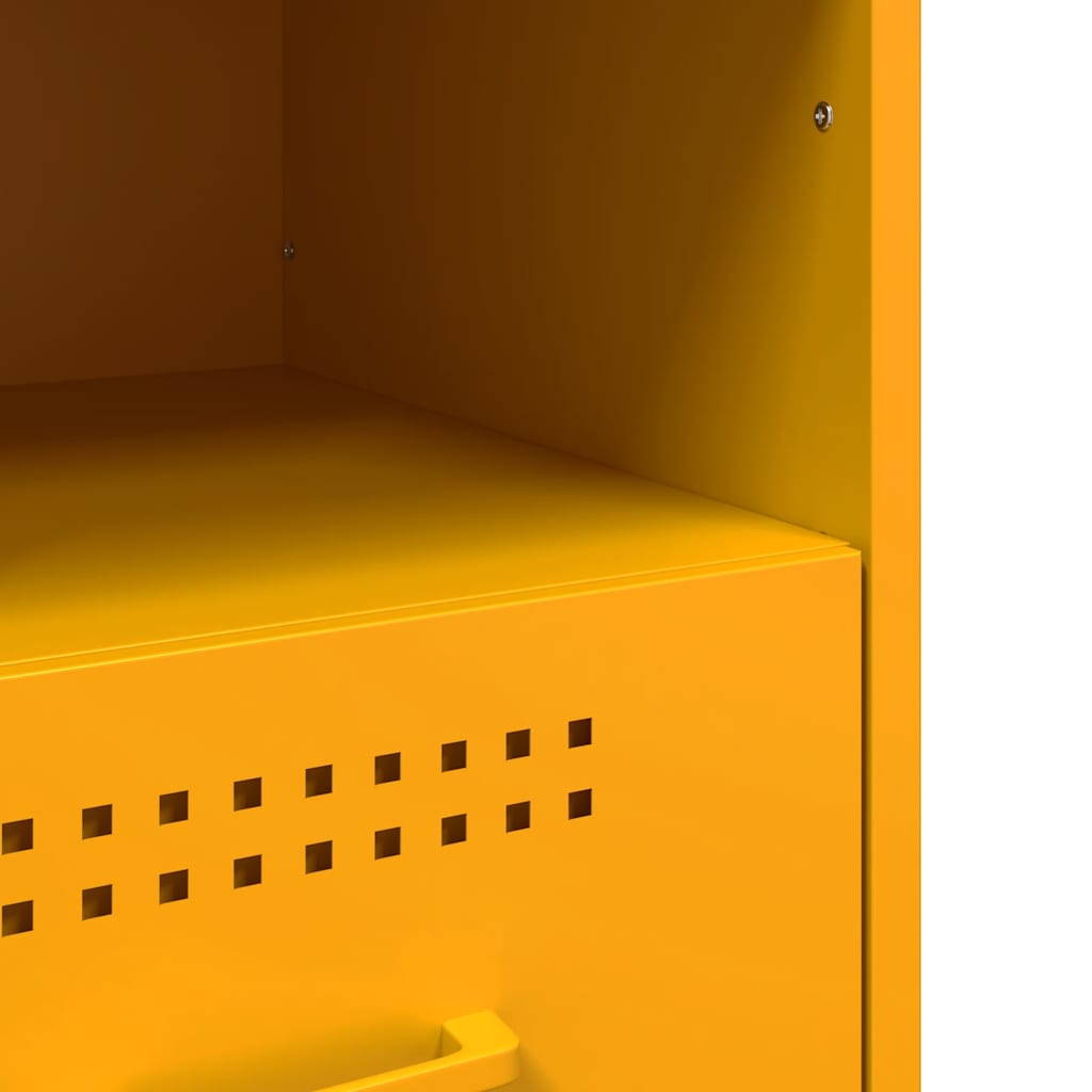vidaXL Bedside Cabinets 2 pcs Mustard Yellow 36x39x50,5 cm Steel