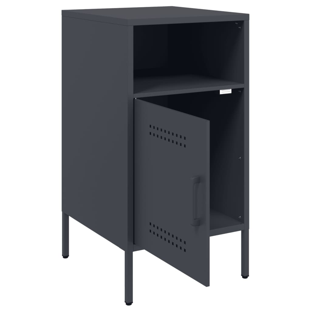vidaXL Bedside Cabinet Anthracite 36x39x68 cm Steel