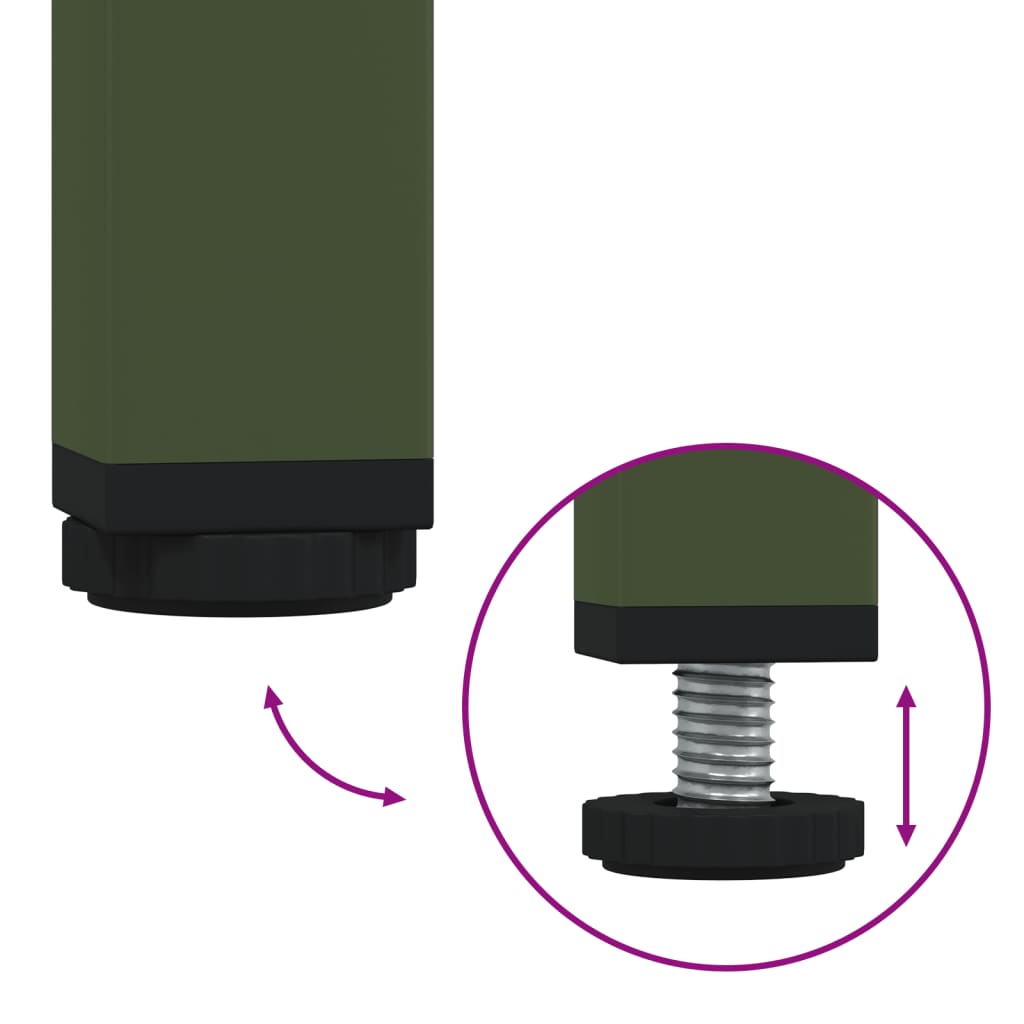 vidaXL Bedside Cabinet | Set of 2 | Olive Green | Cold-Rolled Steel | Medium