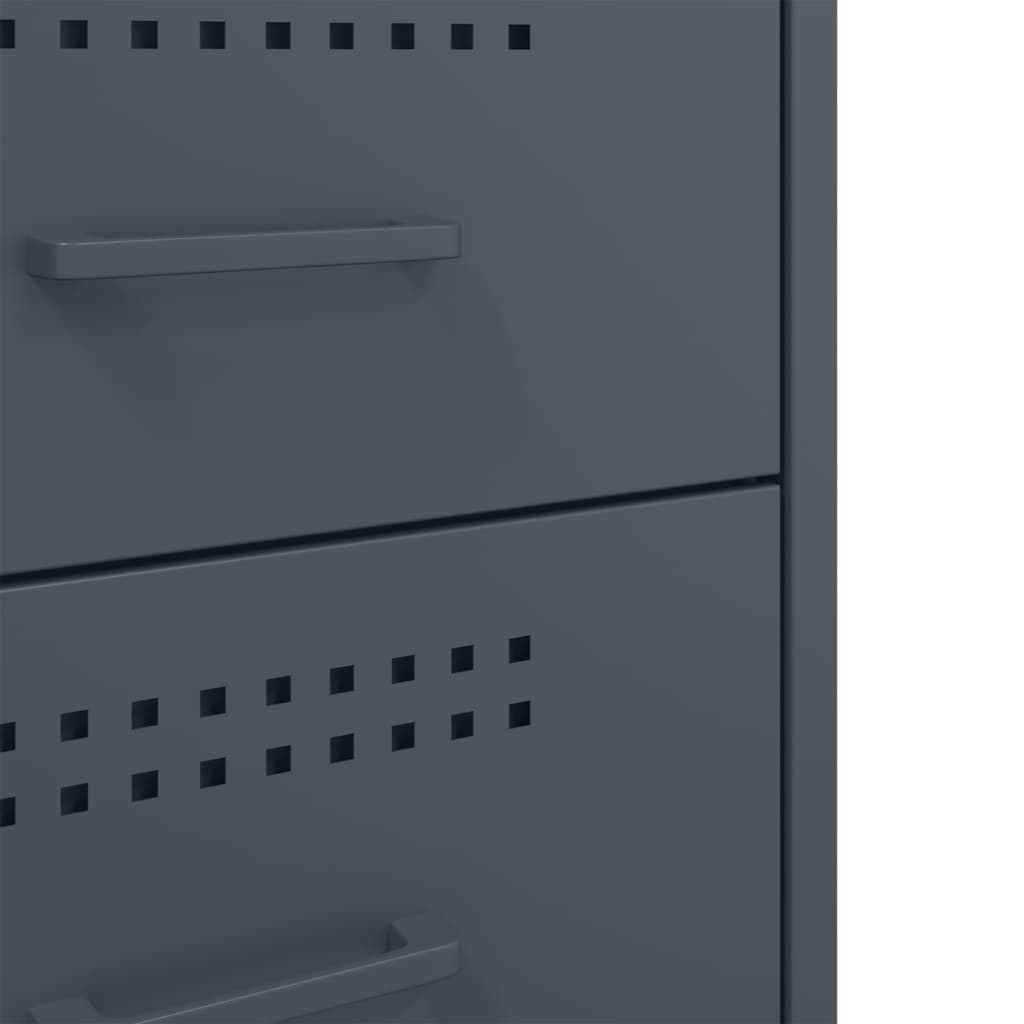 vidaXL Bedside Cabinets 2 pcs Anthracite 36x39x68 cm Steel