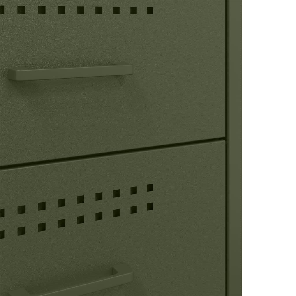 vidaXL Bedside Cabinets 2 pcs Olive Green 36x39x68 cm Steel