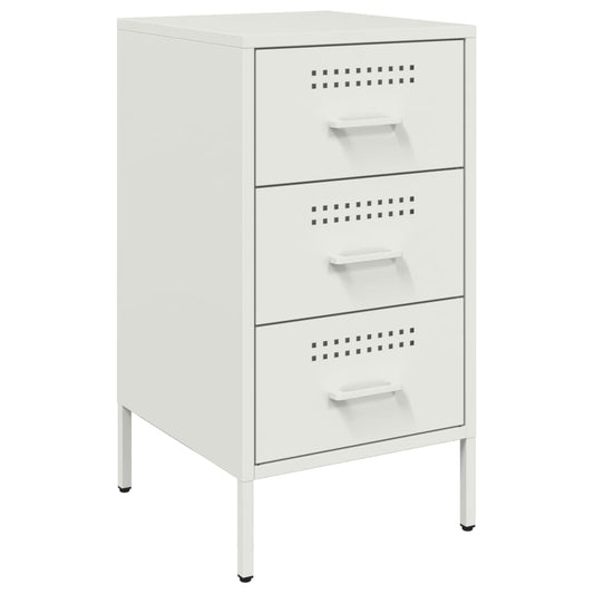 vidaXL Bedside Cabinet White 36x39x68 cm Steel