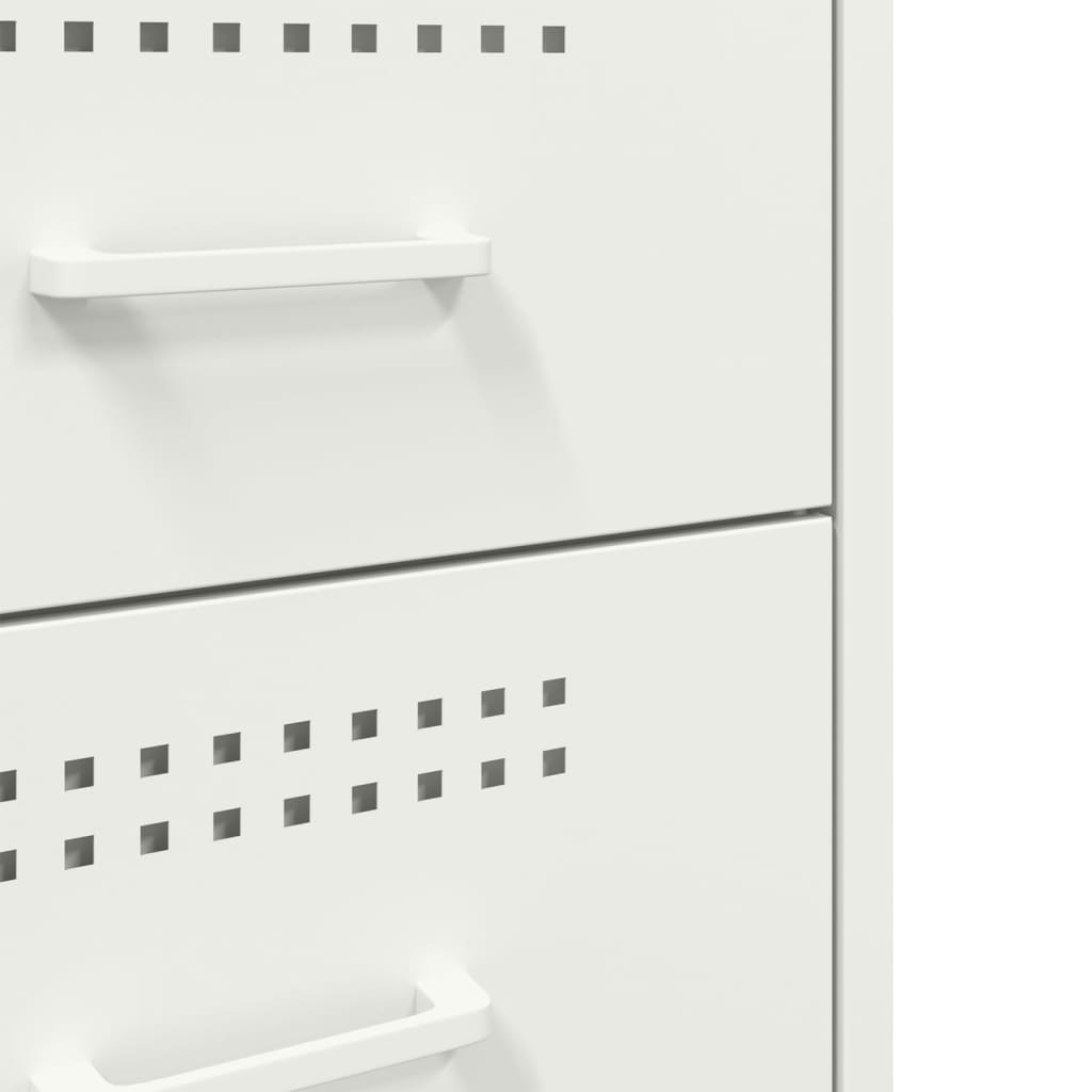 vidaXL Bedside Cabinets 2 pcs White 36x39x68 cm Steel