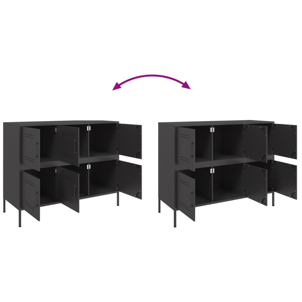 vidaXL Sideboard Black 100,5x39x79 cm Steel
