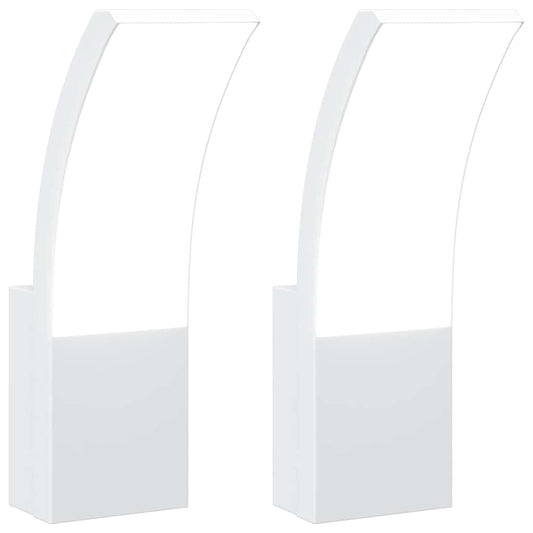 vidaXL Outdoor LED Wall Lights 2pcs White Die-cast Aluminium