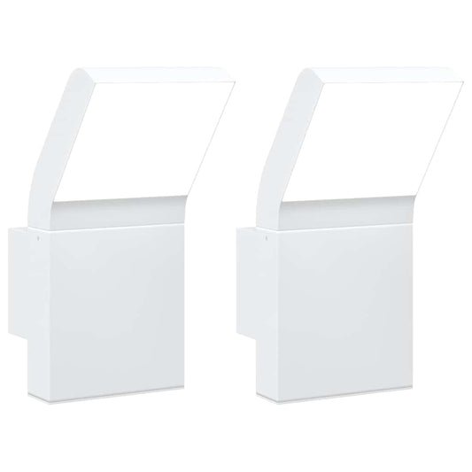 vidaXL Outdoor LED Wall Lights 2pcs White Die-cast Aluminium