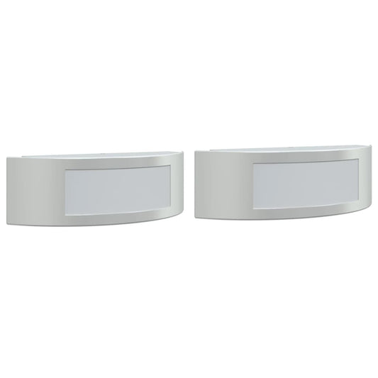 vidaXL Outdoor Wall Lights 2pcs Silver Stainless Steel