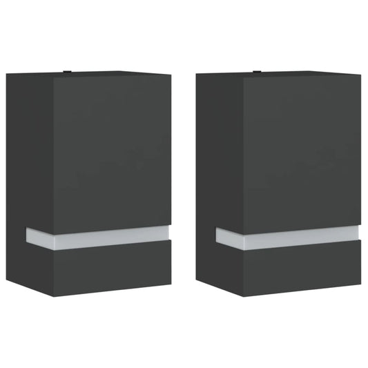 vidaXL Outdoor Wall Lights 2pcs Black Stainless Steel