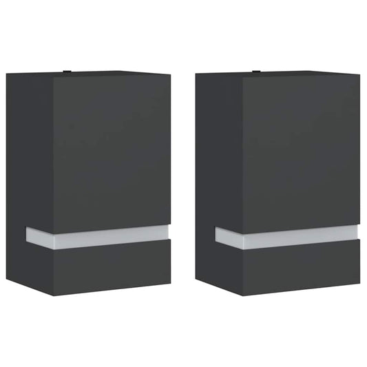 vidaXL Outdoor Wall Lights 2pcs Black Stainless Steel
