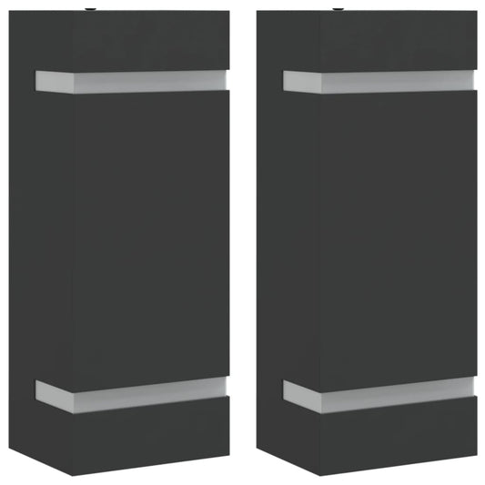 vidaXL Outdoor Wall Lights 2pcs Black Stainless Steel