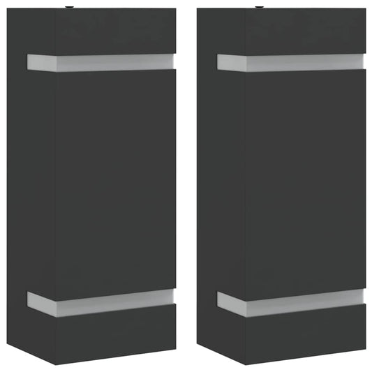 vidaXL Outdoor Wall Lights 2pcs Black Stainless Steel