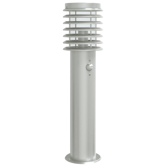 vidaXL Outdoor Floor Lamp with Sensor Silver 60 cm Stainless Steel