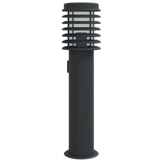 vidaXL Outdoor Floor Lamp with Outlet Black 60 cm Stainless Steel