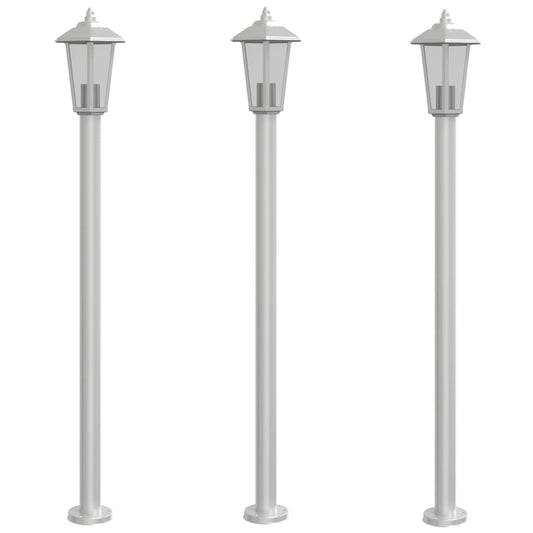 vidaXL Outdoor Floor Lamps 3pcs Silver 120 cm Stainless Steel