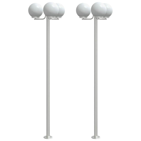 vidaXL Outdoor Floor Lamps 2 pcs Silver 215 cm Stainless Steel