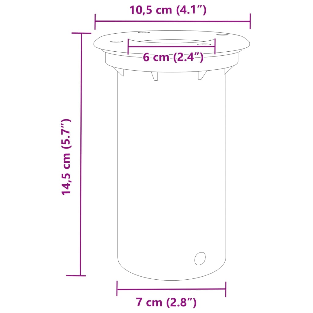 vidaXL Outdoor Ground Light Round Black 10,5x10,5cm Die-cast Aluminium