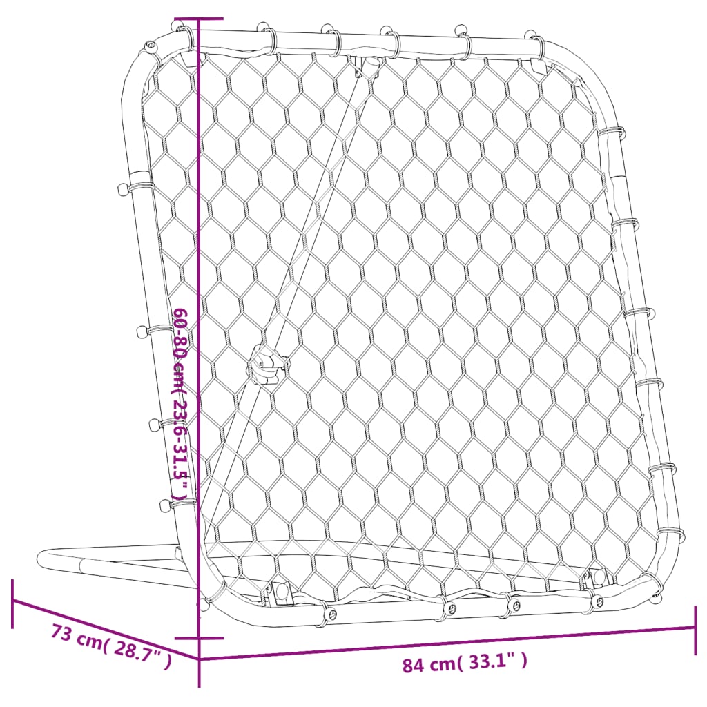 vidaXL Football Rebounder Adjustable Black 84x73x60-80 cm Steel