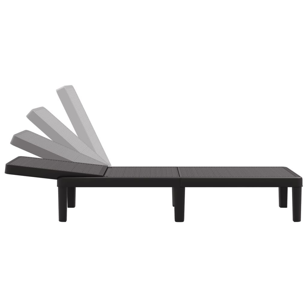 vidaXL 4-Way Height Adjustable Sun Lounger 155.5x57x28cm Polypropylene