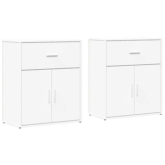 vidaXL Sideboards 2 pcs White 60x31x70 cm Engineered Wood