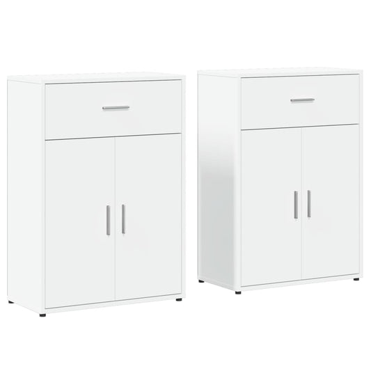 vidaXL Sideboards 2 pcs White 60x30x84 cm Engineered Wood