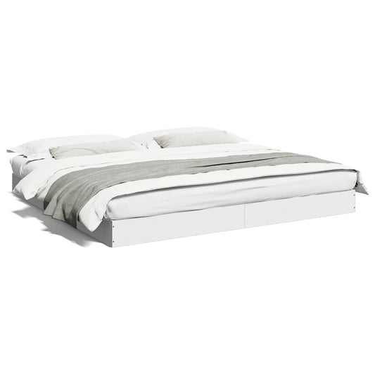 vidaXL Bed Frame without Mattress White 180x200 cm Engineered Wood