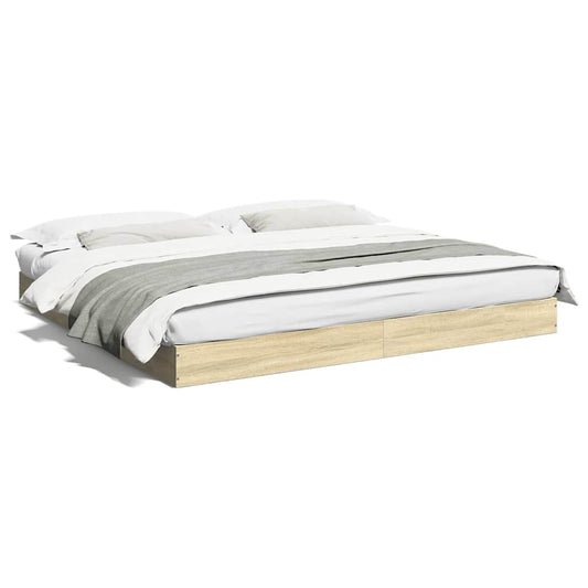 vidaXL Bed Frame without Mattress Sonoma Oak 180x200 cm Engineered Wood